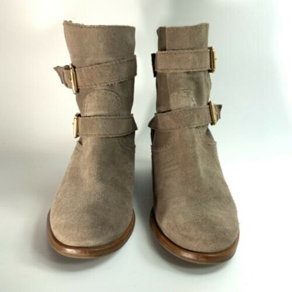 Kate Spade New York Short Boot Size 5.5 Tan Suede Ankle Buckle Brazil - Picture 4 of 13